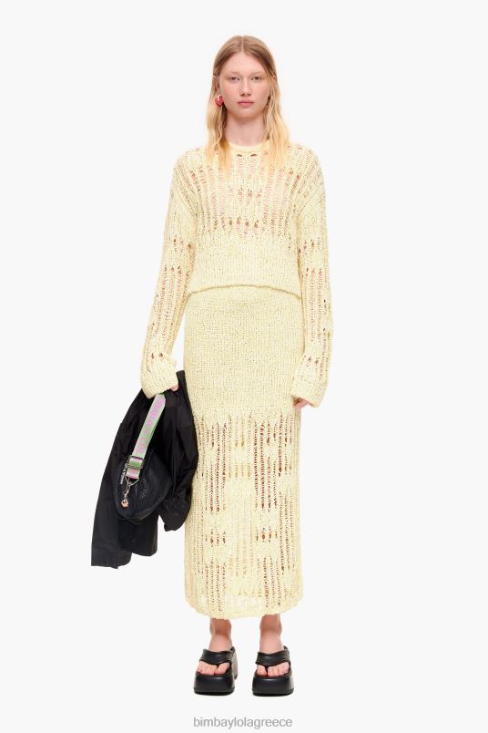 είδη ένδυσης Bimba Y Lola midi πλεκτή φούστα L2L28461 πράσινο ασβέστη