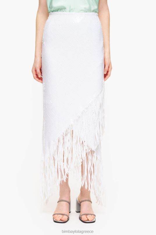 είδη ένδυσης Bimba Y Lola παγιέτες midi φούστα L2L28462 άσπρο