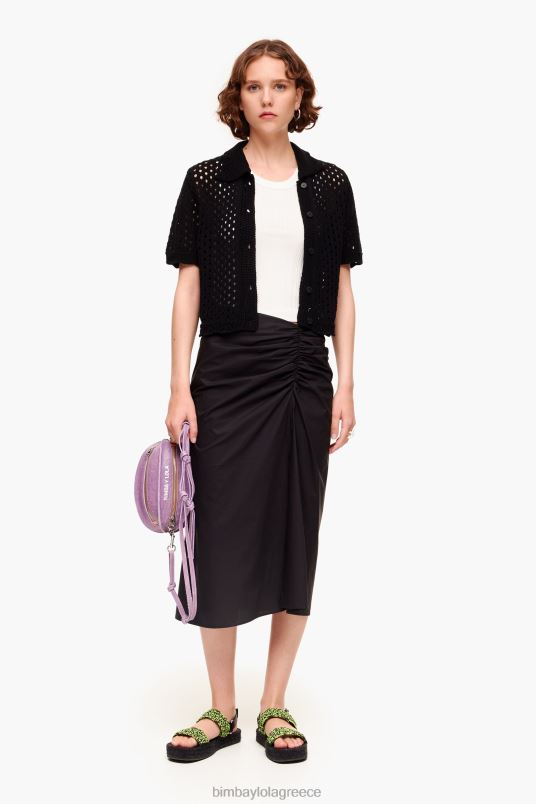 είδη ένδυσης Bimba Y Lola βαμβακερή midi φούστα L2L28463 μαύρος