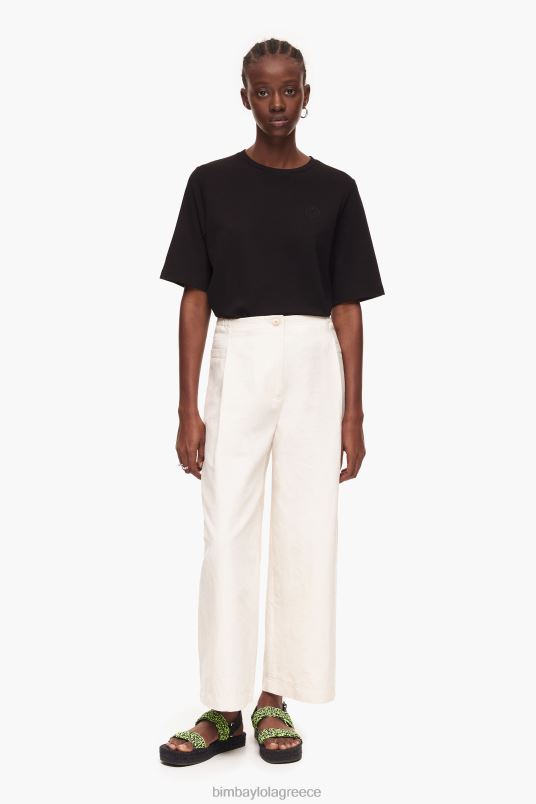 είδη ένδυσης Bimba Y Lola λινό παντελόνι L2L28396 πέτρα