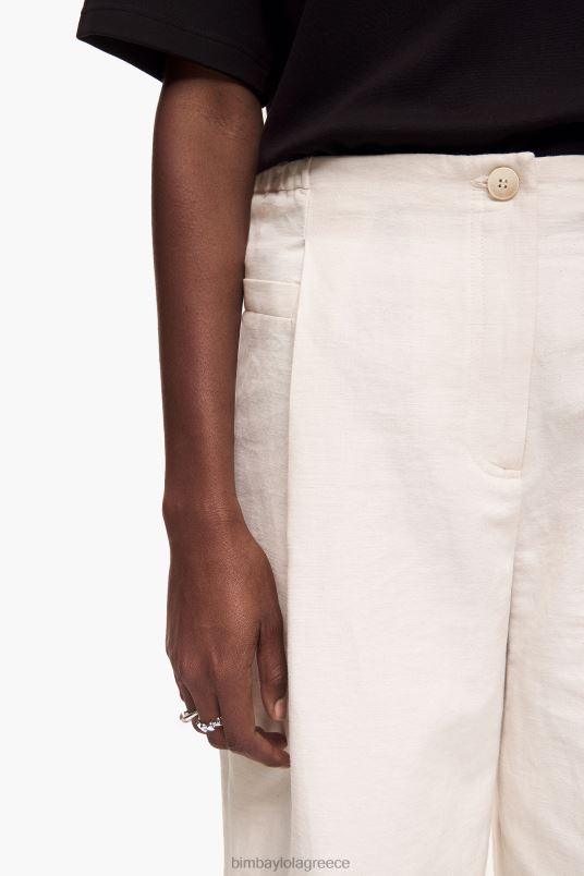 είδη ένδυσης Bimba Y Lola λινό παντελόνι L2L28396 πέτρα