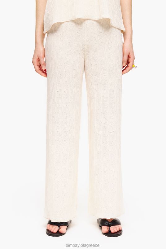 είδη ένδυσης Bimba Y Lola παντελόνι πλεκτό ζέρσεϊ L2L28399 εκρού