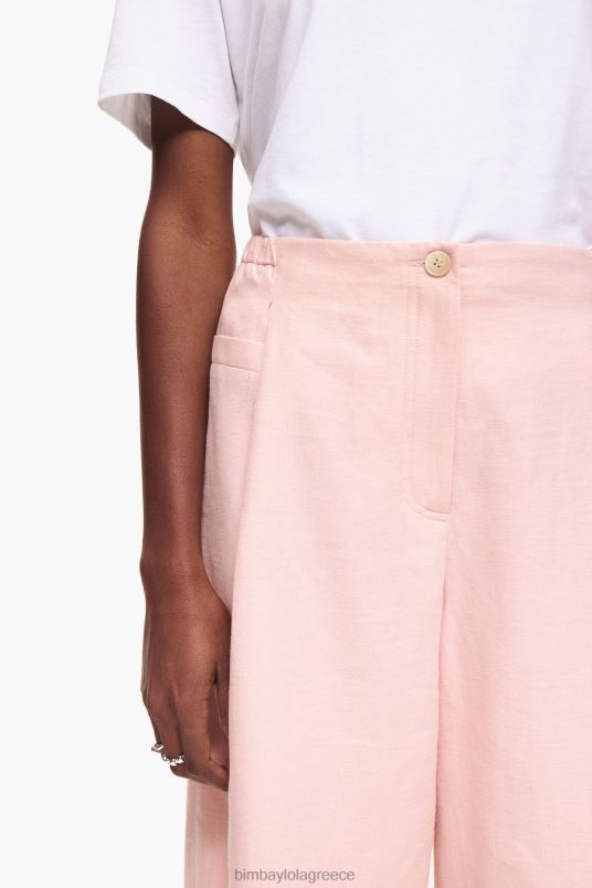 είδη ένδυσης Bimba Y Lola ελαφρύ λινό παντελόνι L2L28405 ροζ