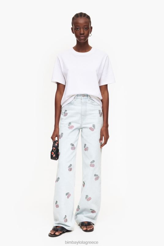 είδη ένδυσης Bimba Y Lola φαρδύ - φαρδύ τζιν με κεράσια L2L28408 μπλε