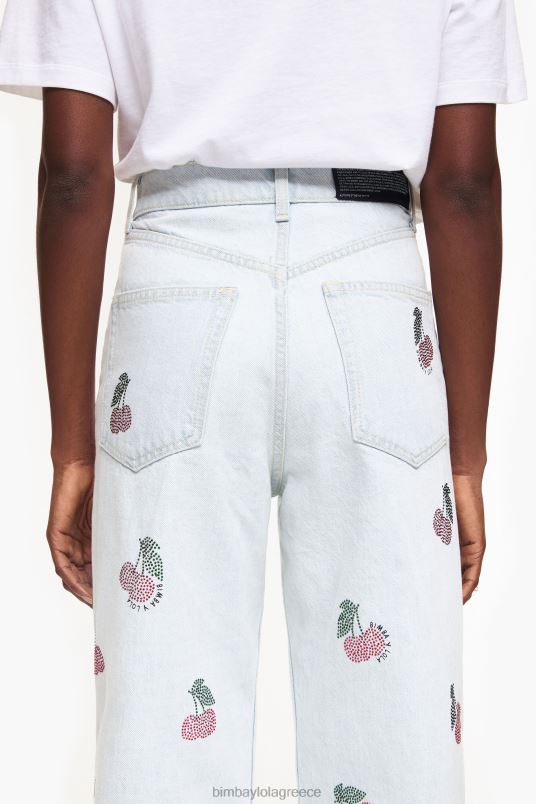 είδη ένδυσης Bimba Y Lola φαρδύ - φαρδύ τζιν με κεράσια L2L28408 μπλε