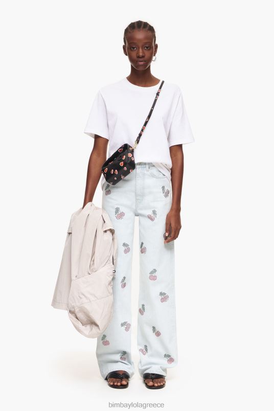 είδη ένδυσης Bimba Y Lola φαρδύ - φαρδύ τζιν με κεράσια L2L28408 μπλε