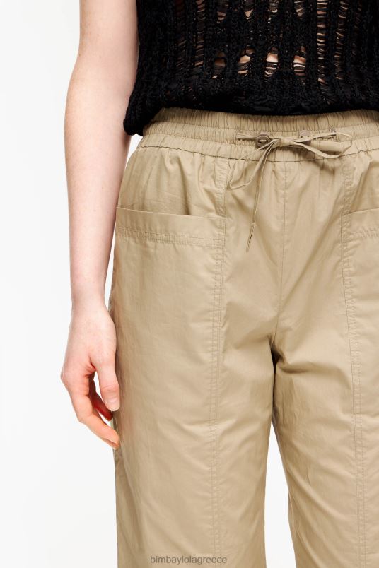 είδη ένδυσης Bimba Y Lola παντελόνι τζόγκερ ποπλίνα L2L28410 χακί