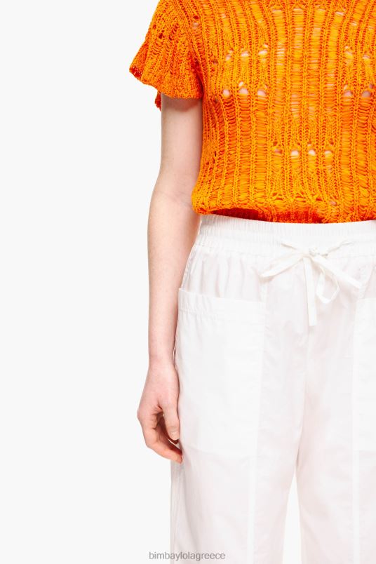 είδη ένδυσης Bimba Y Lola παντελόνι τζόγκερ ποπλίνα L2L28411 άσπρο