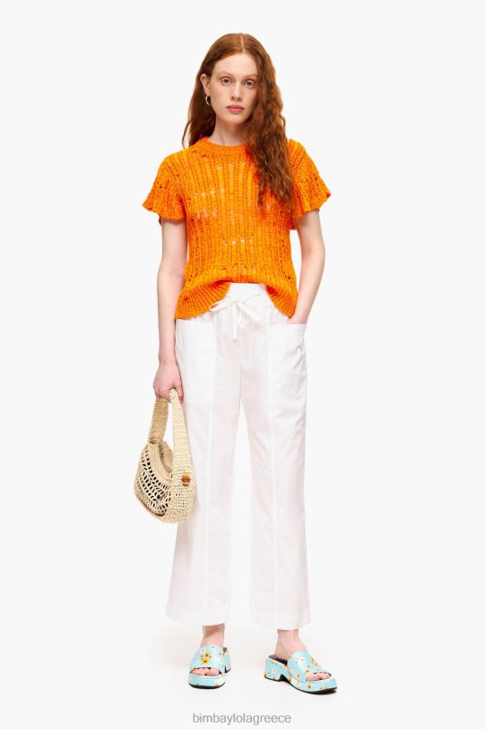 είδη ένδυσης Bimba Y Lola παντελόνι τζόγκερ ποπλίνα L2L28411 άσπρο