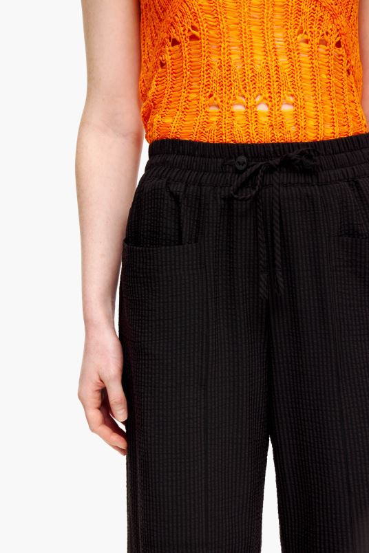 είδη ένδυσης Bimba Y Lola παντελόνι με υφή L2L28412 μαύρος