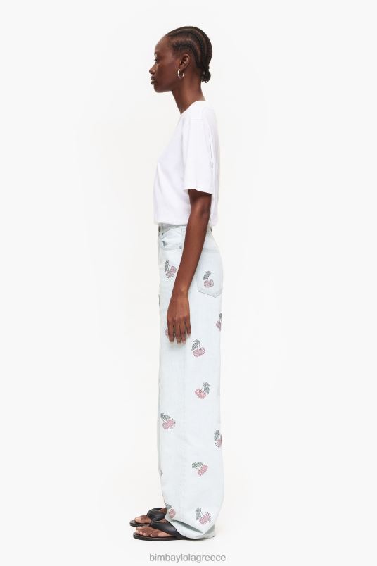 είδη ένδυσης Bimba Y Lola φαρδύ - φαρδύ τζιν με κεράσια L2L28508 μπλε