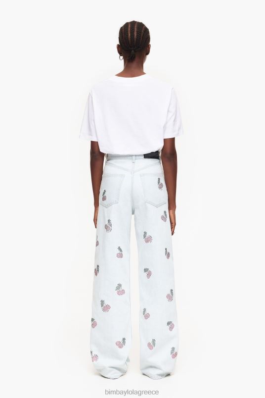 είδη ένδυσης Bimba Y Lola φαρδύ - φαρδύ τζιν με κεράσια L2L28508 μπλε