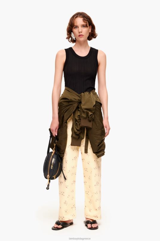 είδη ένδυσης Bimba Y Lola cargo - ακρυλικά λουλούδια στάμπα cargo παντελόνι L2L28407 ελεφαντόδοντο