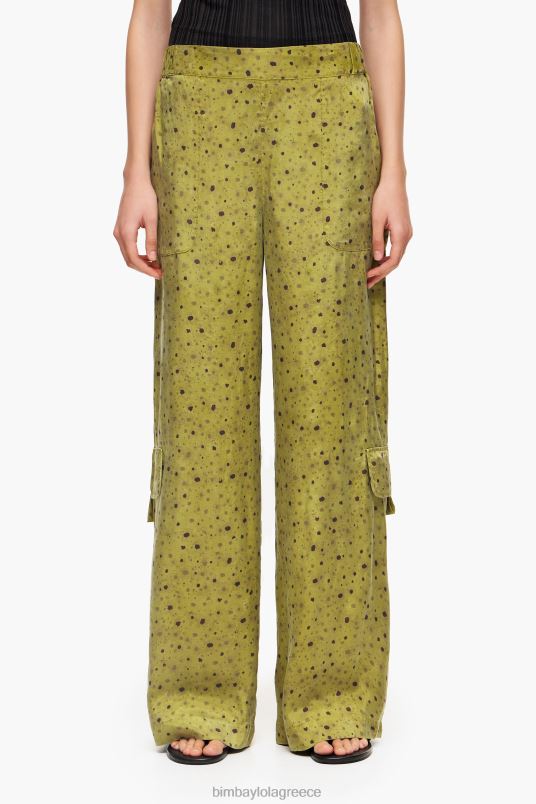 είδη ένδυσης Bimba Y Lola λουλούδια full print copro παντελόνι L2L28437 χακί
