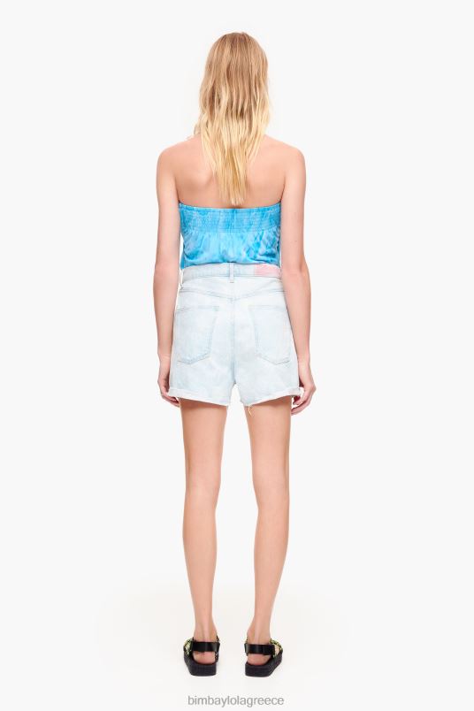 είδη ένδυσης Bimba Y Lola σορτς βερμούδα με στάμπα panda με ελαφρύ καμουφλάζ L2L28424 μπλε