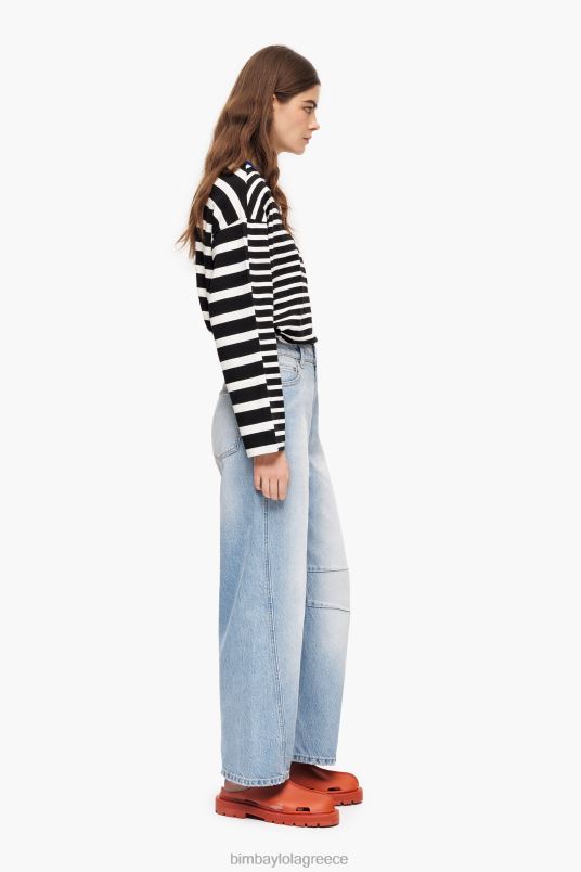 είδη ένδυσης Bimba Y Lola βαρέλι - ίσιο τζιν L2L28515 γαλάζιο