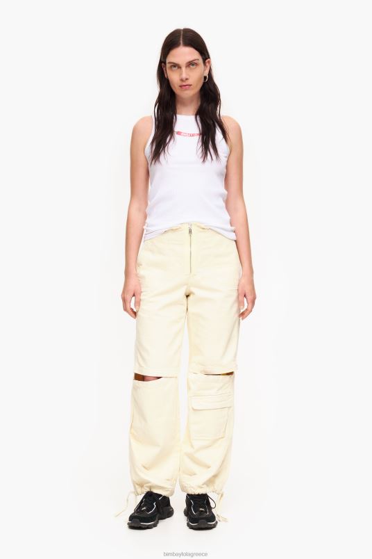 είδη ένδυσης Bimba Y Lola τζιν cargo χρώματος L2L28541 βούτυρο