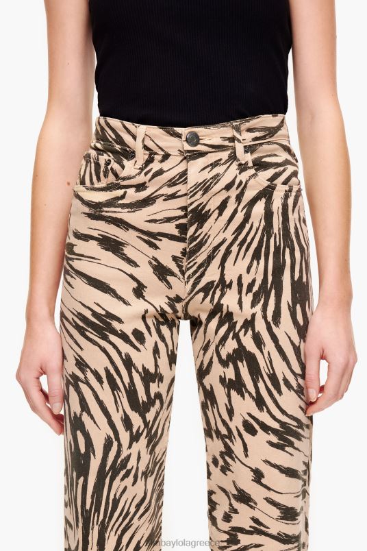 είδη ένδυσης Bimba Y Lola ίσιο cropped - τζιν με στάμπα με φτερά πεταλούδας L2L28533 φυσικός