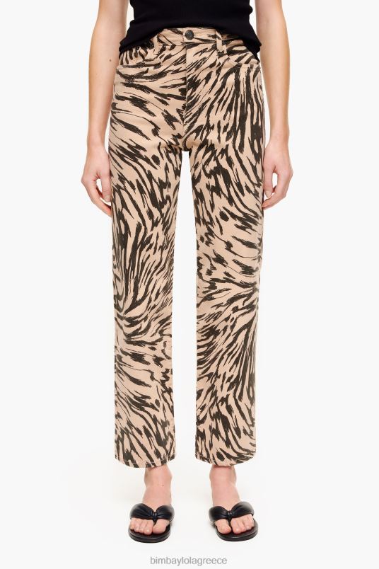 είδη ένδυσης Bimba Y Lola ίσιο cropped - τζιν με στάμπα με φτερά πεταλούδας L2L28533 φυσικός