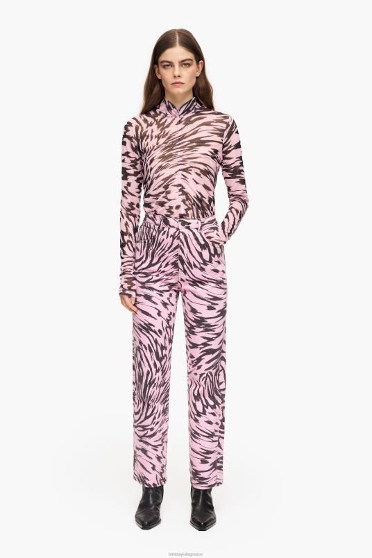 είδη ένδυσης Bimba Y Lola ίσιο cropped - ίσιο τζιν με στάμπα με φτερά πεταλούδας L2L28537 ροζ