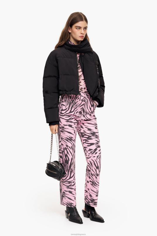 είδη ένδυσης Bimba Y Lola ίσιο cropped - ίσιο τζιν με στάμπα με φτερά πεταλούδας L2L28537 ροζ