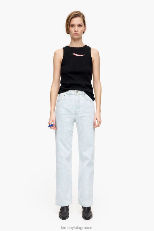 είδη ένδυσης Bimba Y Lola ίσιο cropped - καμουφλάζ panda print ίσιο τζιν L2L28451 μπλε