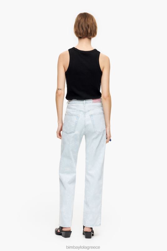 είδη ένδυσης Bimba Y Lola ίσιο cropped - καμουφλάζ panda print ίσιο τζιν L2L28451 μπλε