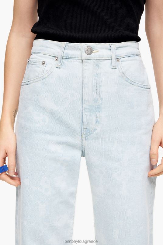 είδη ένδυσης Bimba Y Lola ίσιο cropped - καμουφλάζ panda print ίσιο τζιν L2L28451 μπλε