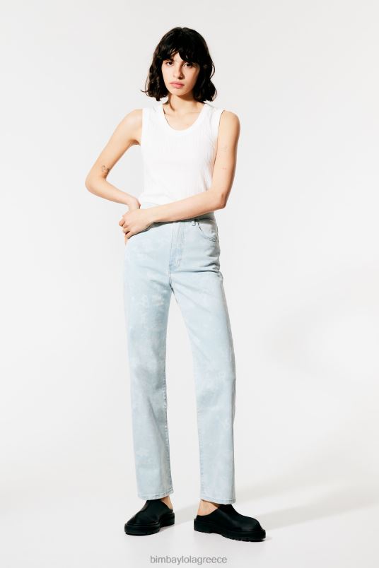 είδη ένδυσης Bimba Y Lola ίσιο cropped - καμουφλάζ panda print ίσιο τζιν L2L28528 μπλε