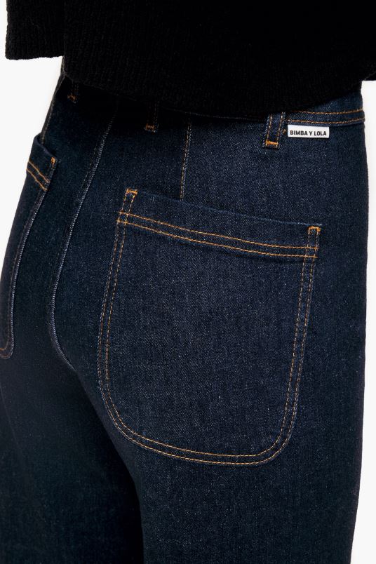 είδη ένδυσης Bimba Y Lola culotte - ψηλό τζιν L2L28524 σκούρο μπλε