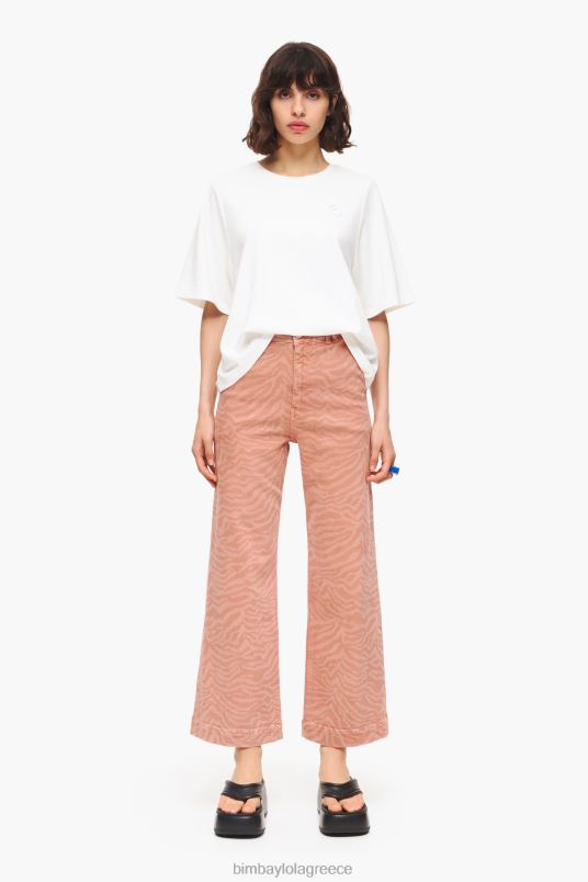 είδη ένδυσης Bimba Y Lola ψηλό τζιν culotte - tiger print L2L28522 βερύκοκκο