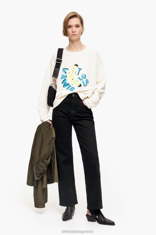 είδη ένδυσης Bimba Y Lola φούτερ κουτί με λογότυπο μπανάνα L2L28495 ελεφαντόδοντο