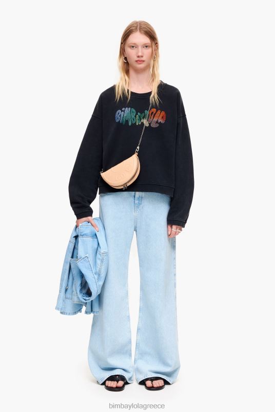 είδη ένδυσης Bimba Y Lola φούτερ με λογότυπο σε κουτί L2L28497 μαύρος