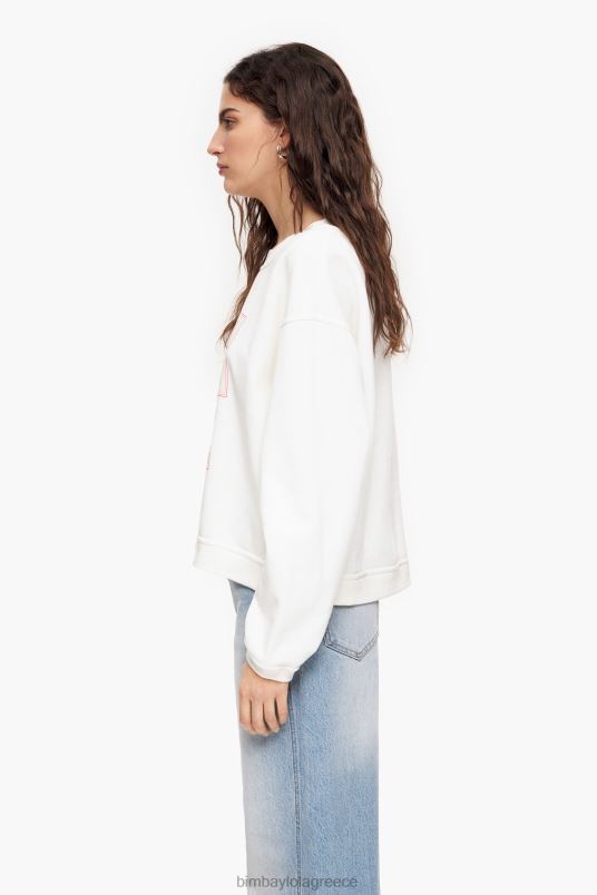 είδη ένδυσης Bimba Y Lola φούτερ με λογότυπο L2L28499 άσπρο