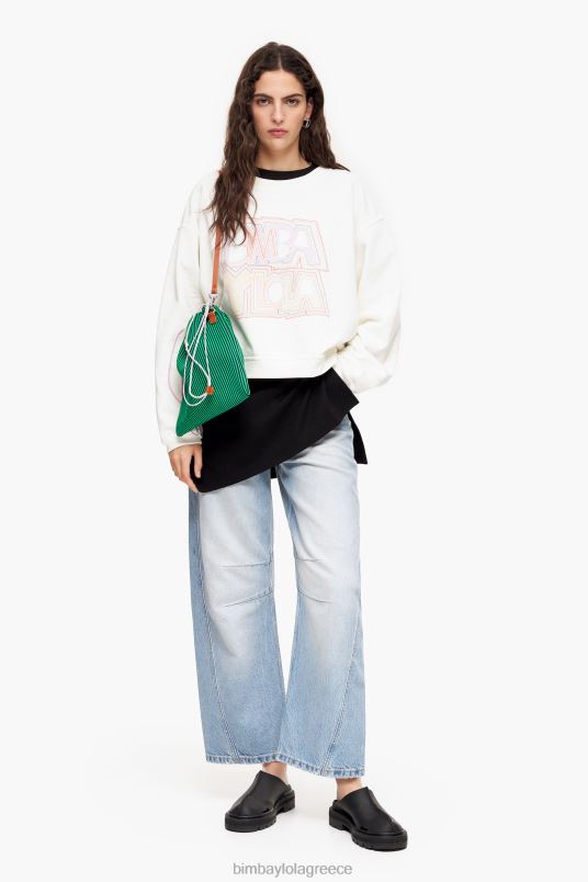 είδη ένδυσης Bimba Y Lola φούτερ με λογότυπο L2L28499 άσπρο