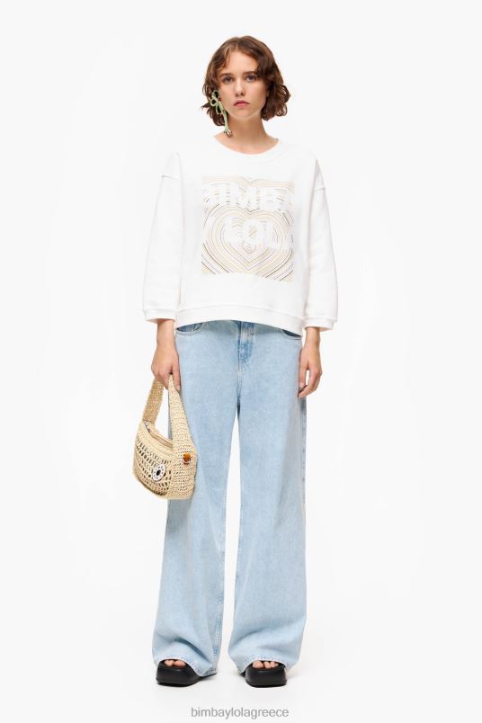 είδη ένδυσης Bimba Y Lola φούτερ με λογότυπο L2L28503 ελεφαντόδοντο