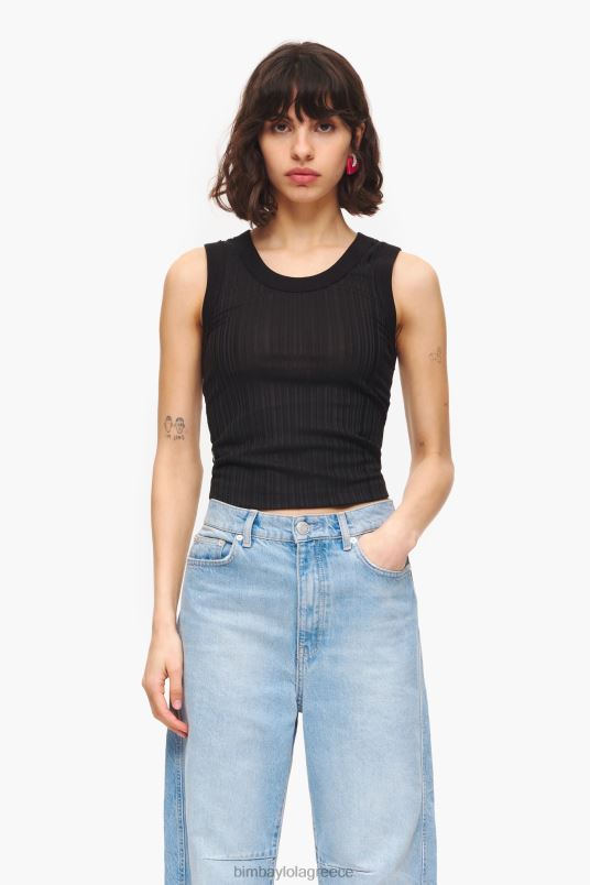 είδη ένδυσης Bimba Y Lola τοποθετημένη κορυφή L2L28248 μαύρος