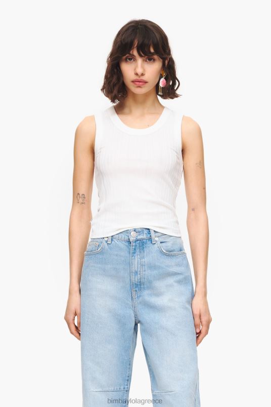 είδη ένδυσης Bimba Y Lola τοποθετημένη κορυφή L2L28249 άσπρο