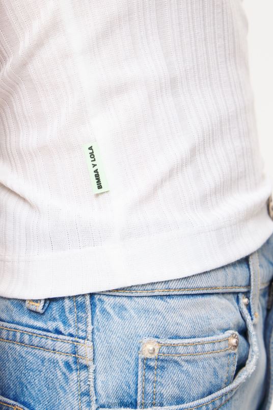 είδη ένδυσης Bimba Y Lola τοποθετημένη κορυφή L2L28249 άσπρο