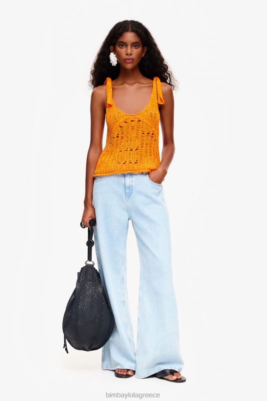 είδη ένδυσης Bimba Y Lola τοπ με βελονάκι L2L28263 πορτοκάλι