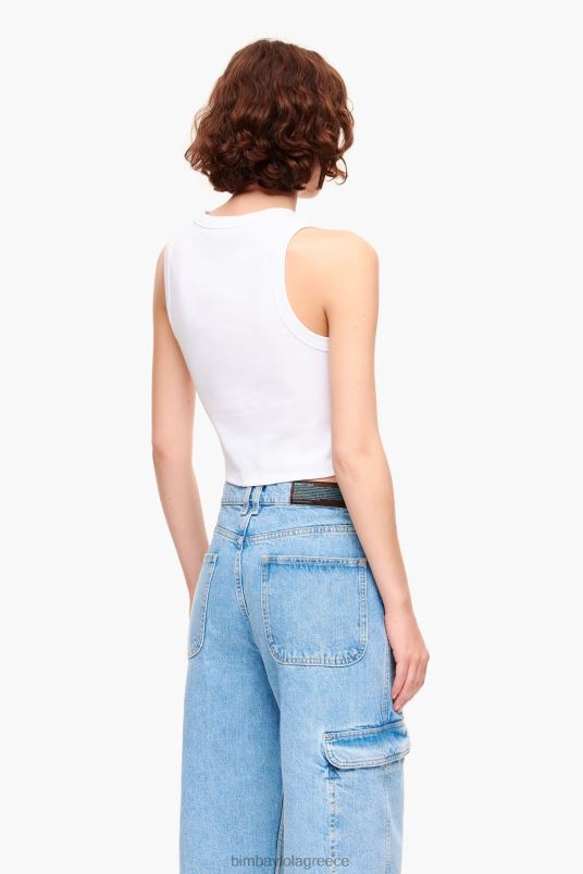 είδη ένδυσης Bimba Y Lola επάνω με λογότυπο καρπούζι L2L28273 άσπρο