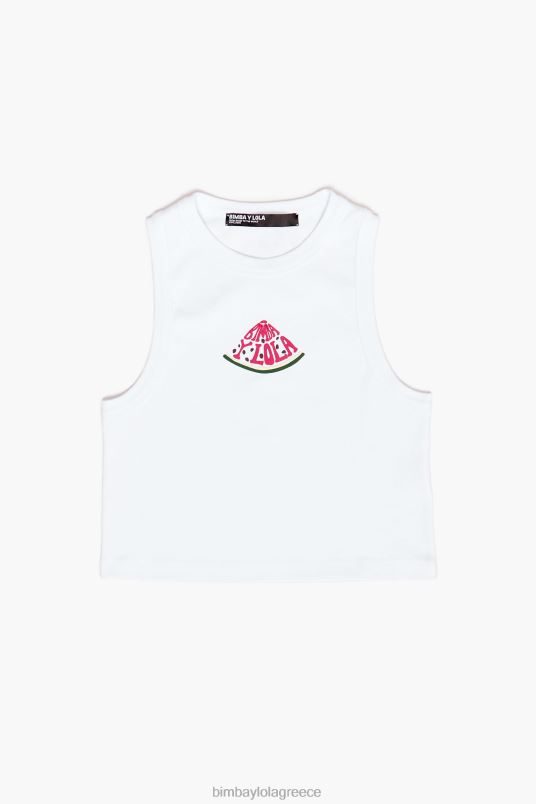 είδη ένδυσης Bimba Y Lola επάνω με λογότυπο καρπούζι L2L28273 άσπρο