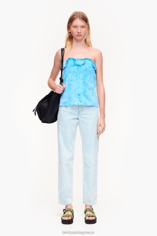 είδη ένδυσης Bimba Y Lola εντοιχισμένη μπλούζα με βολάν L2L28341 μπλε
