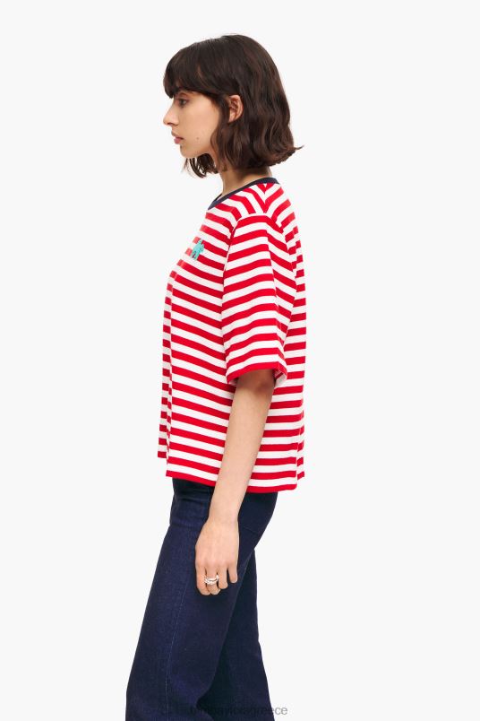 είδη ένδυσης Bimba Y Lola ριγέ μπλουζάκι σκύλου L2L28250 το κόκκινο