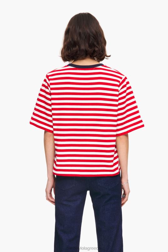 είδη ένδυσης Bimba Y Lola ριγέ μπλουζάκι σκύλου L2L28250 το κόκκινο