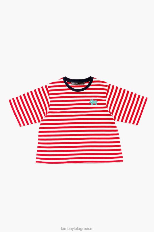 είδη ένδυσης Bimba Y Lola ριγέ μπλουζάκι σκύλου L2L28250 το κόκκινο