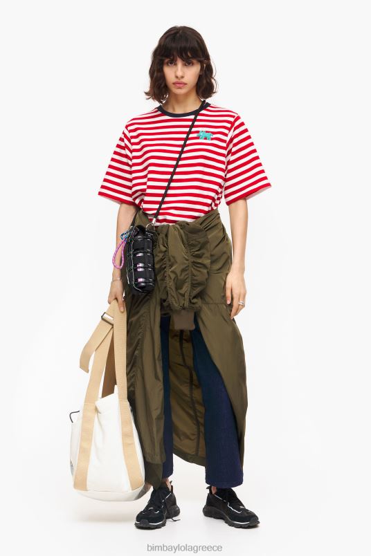 είδη ένδυσης Bimba Y Lola ριγέ μπλουζάκι σκύλου L2L28250 το κόκκινο