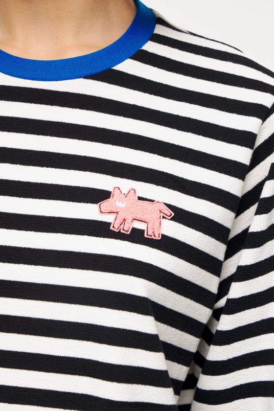 είδη ένδυσης Bimba Y Lola ριγέ μπλουζάκι L2L28251 μαύρος