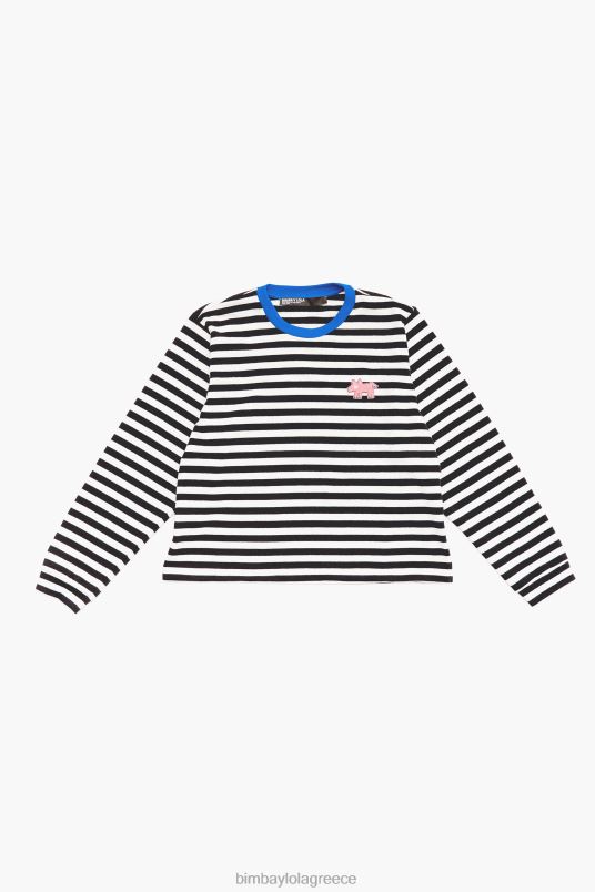 είδη ένδυσης Bimba Y Lola ριγέ μπλουζάκι L2L28251 μαύρος