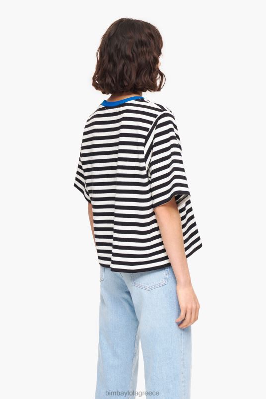 είδη ένδυσης Bimba Y Lola ριγέ μπλουζάκι σκύλου L2L28252 μαύρος